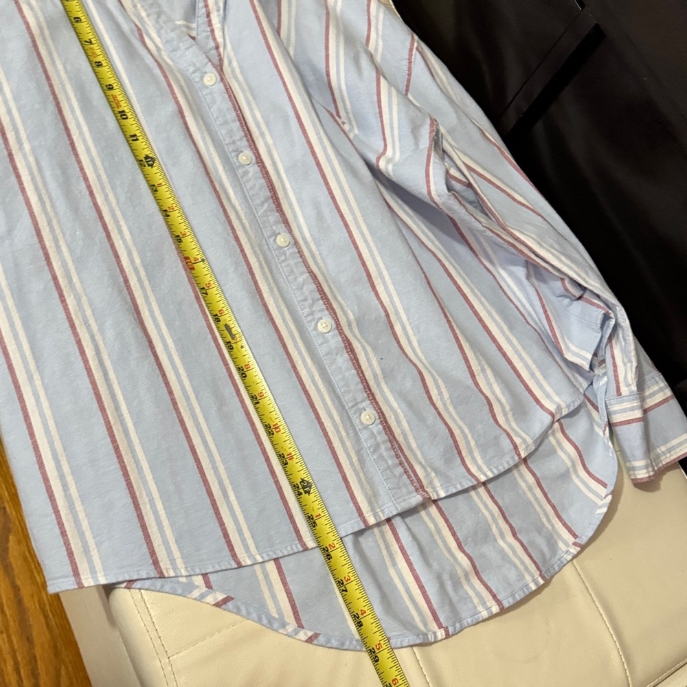 Wmns Falls Creek Button Up Shirt-Sz S-97% Cotton-Red/White/Blue Striped-V Neck - Picture 13 of 14